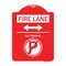 Signmission Fire Lane-No Parking W/ No Parking & Bidirectional Arrow, Red & White Alum, 18" x 24", RW-1824-24013 A-DES-RW-1824-24013 - alternate 1